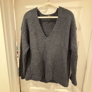 Black Free People V Neck Sweater